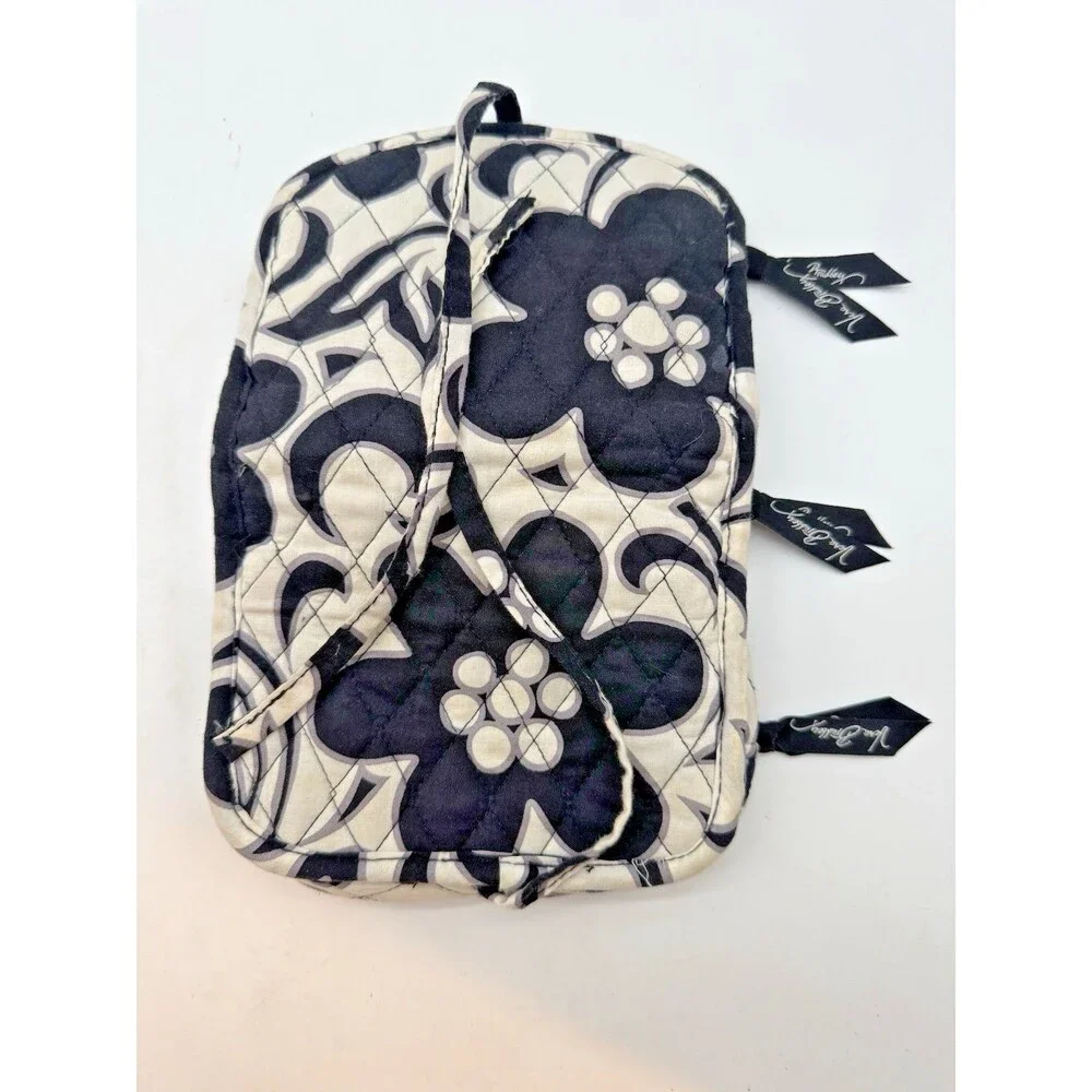 Vera Bradley Night and Day Travel Jewelry Organizer Case Tie Closure 3 Zip Pouch